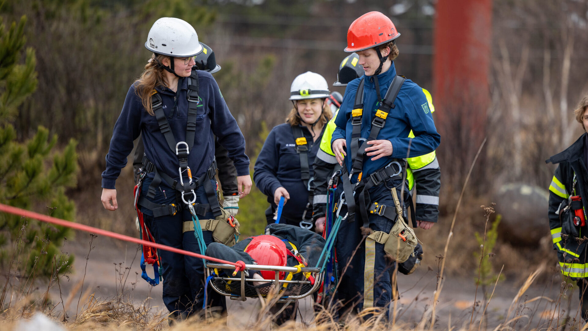 Students practicing to become an EMT