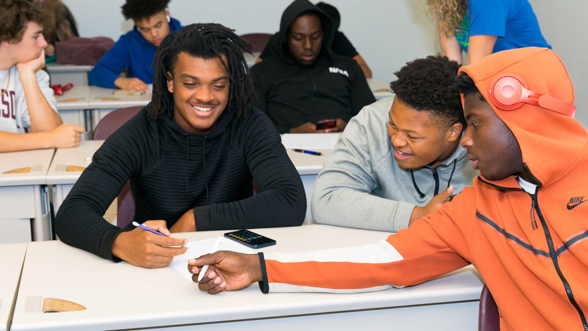 Students in a classroom.