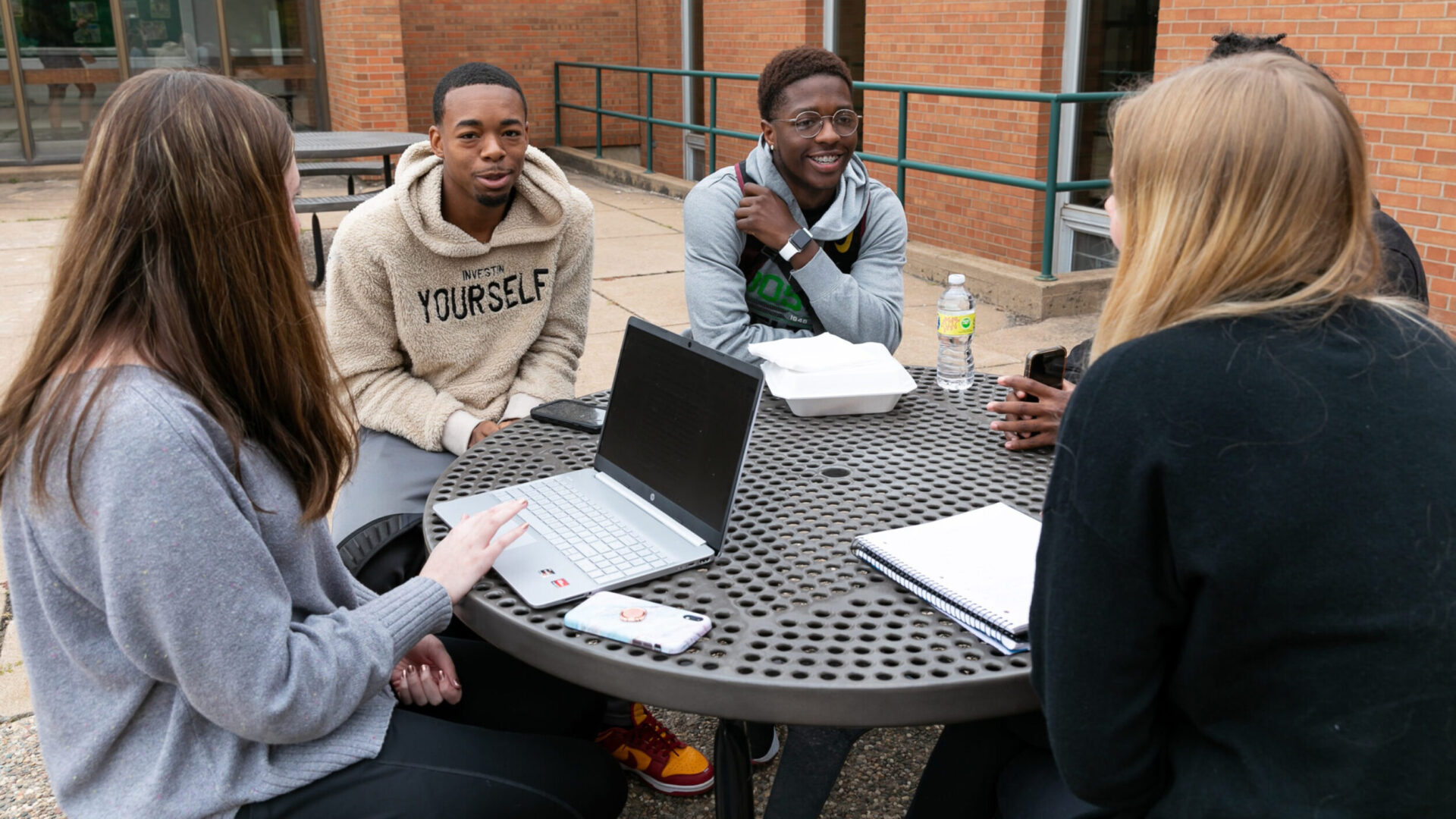 Students meeting together.