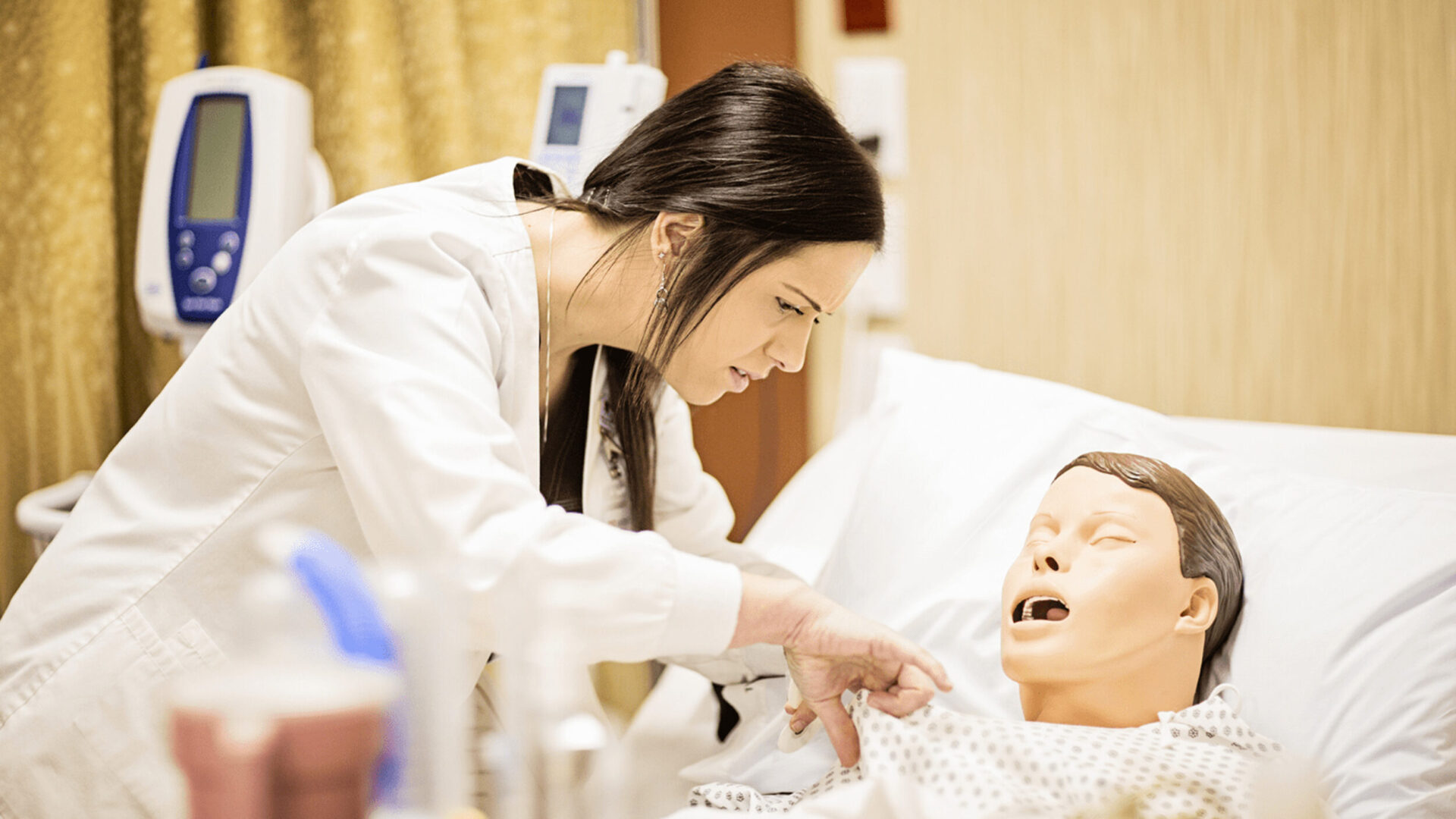 Student training in health care classes.