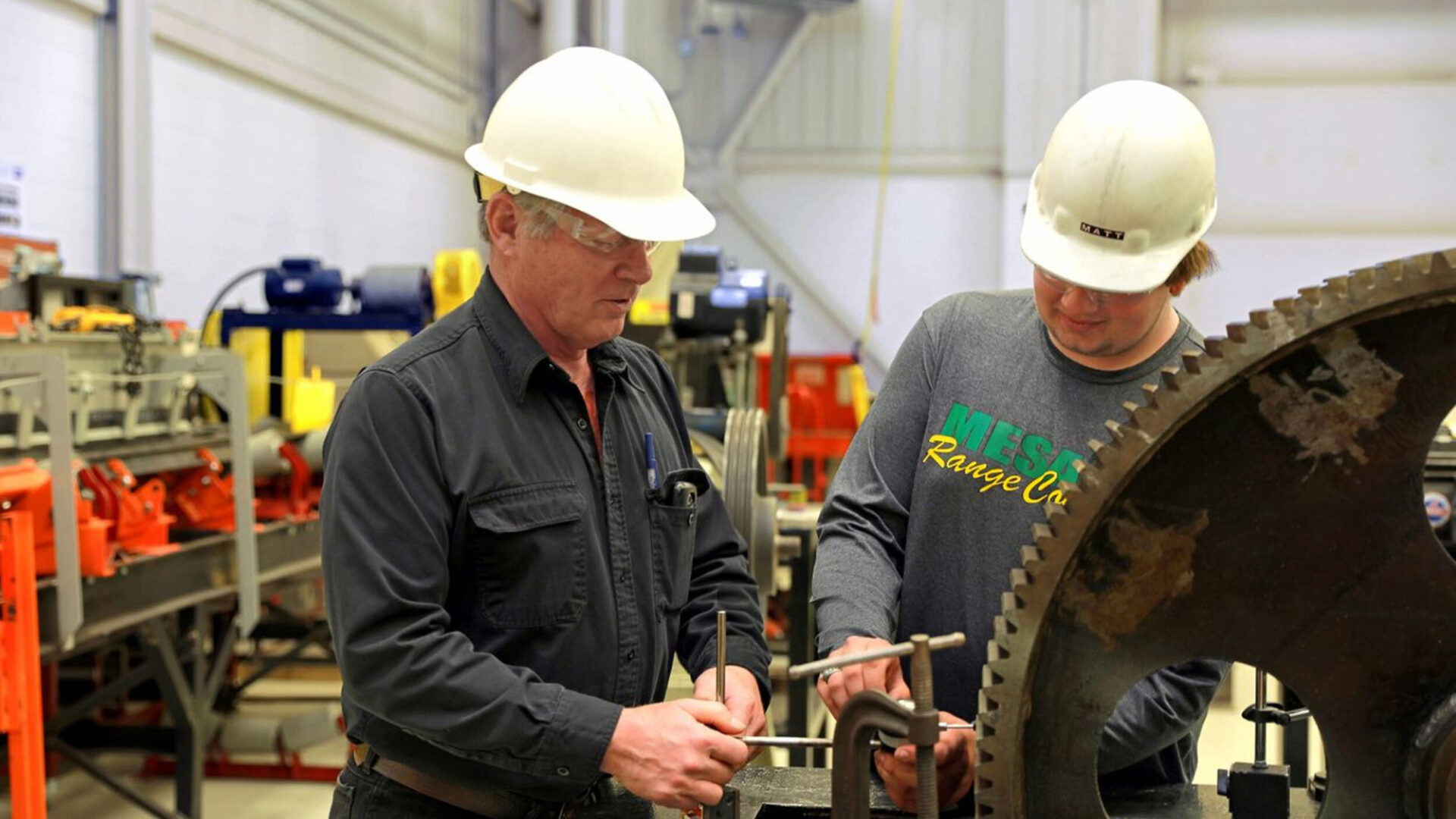 Students in industrial mechanic class.