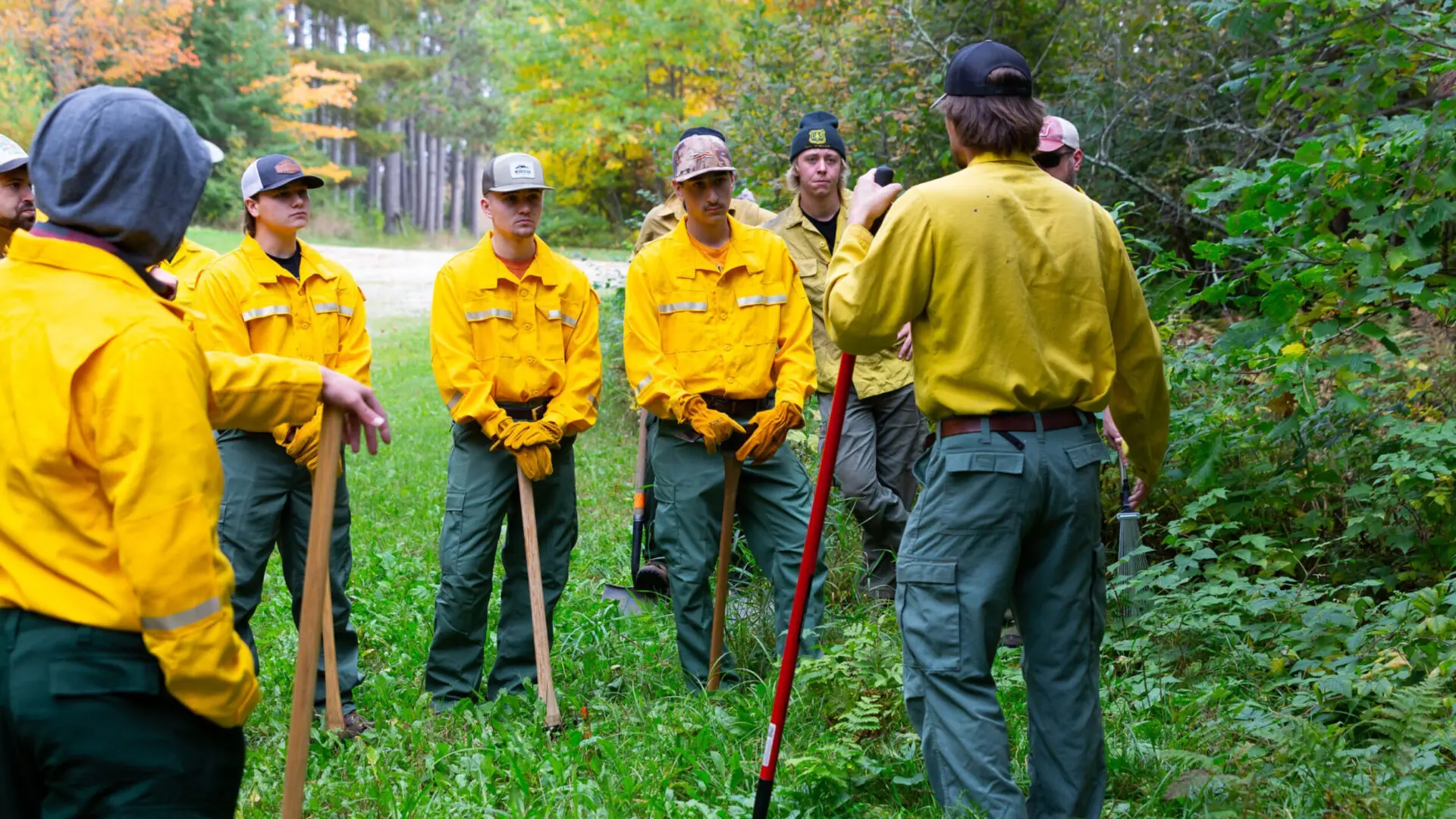 Students training for wildland fire.