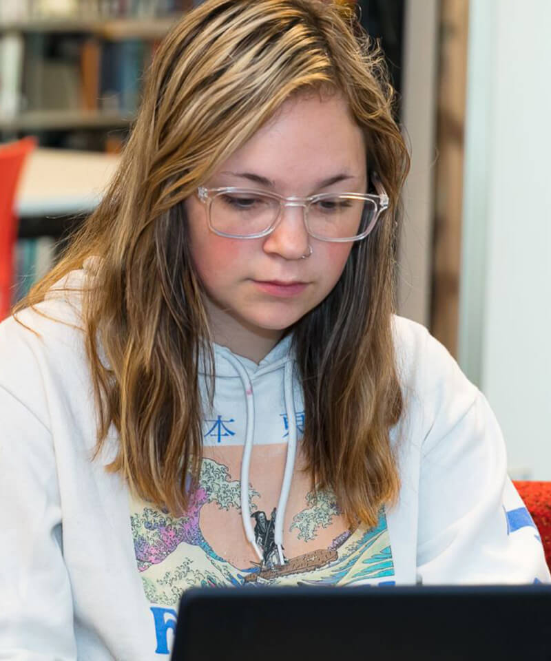 Student on laptop.